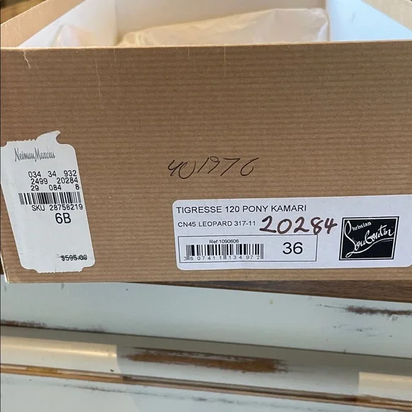 CHRISTIAN LOUBOUTIN Leopard Pony Hair Sandal Espadrilles 36 - Picture 7 of 8